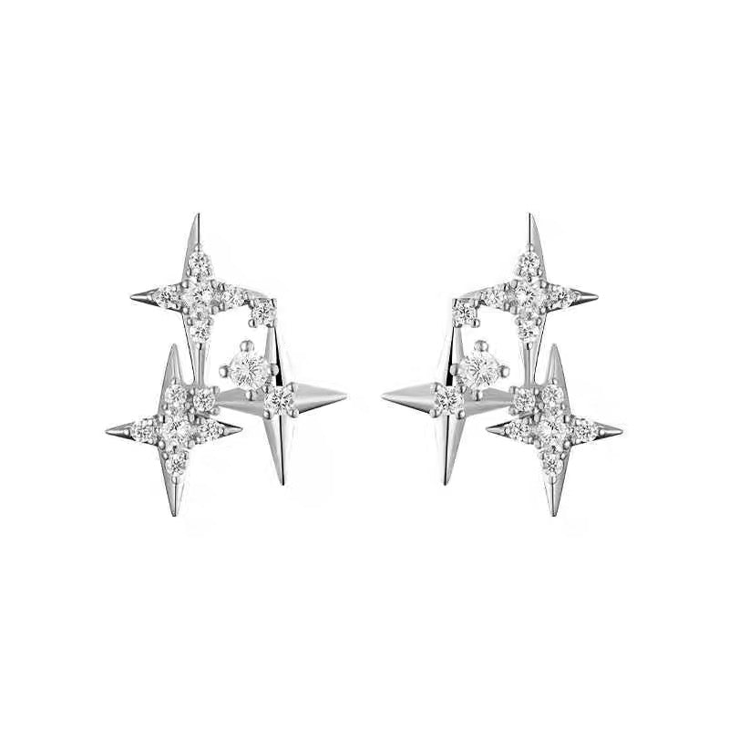 Hot Sale🎁Sparkling Star Silver Needle Stud Earrings