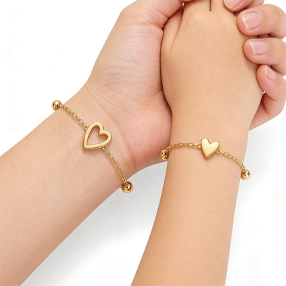 Mother & Daughter Forever Together Heart bracelet