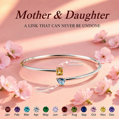 MOTHER AND DAUGHTER CUSTOM DOUBLE BIRTHSTONE BRACELET