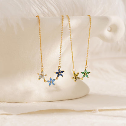 Mom’s Garden – Mother&Children Personalized Floral Birthstone Necklace