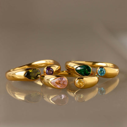 Mother&Daughter Unbreakable Bond Personalized Double Birthstone Ring