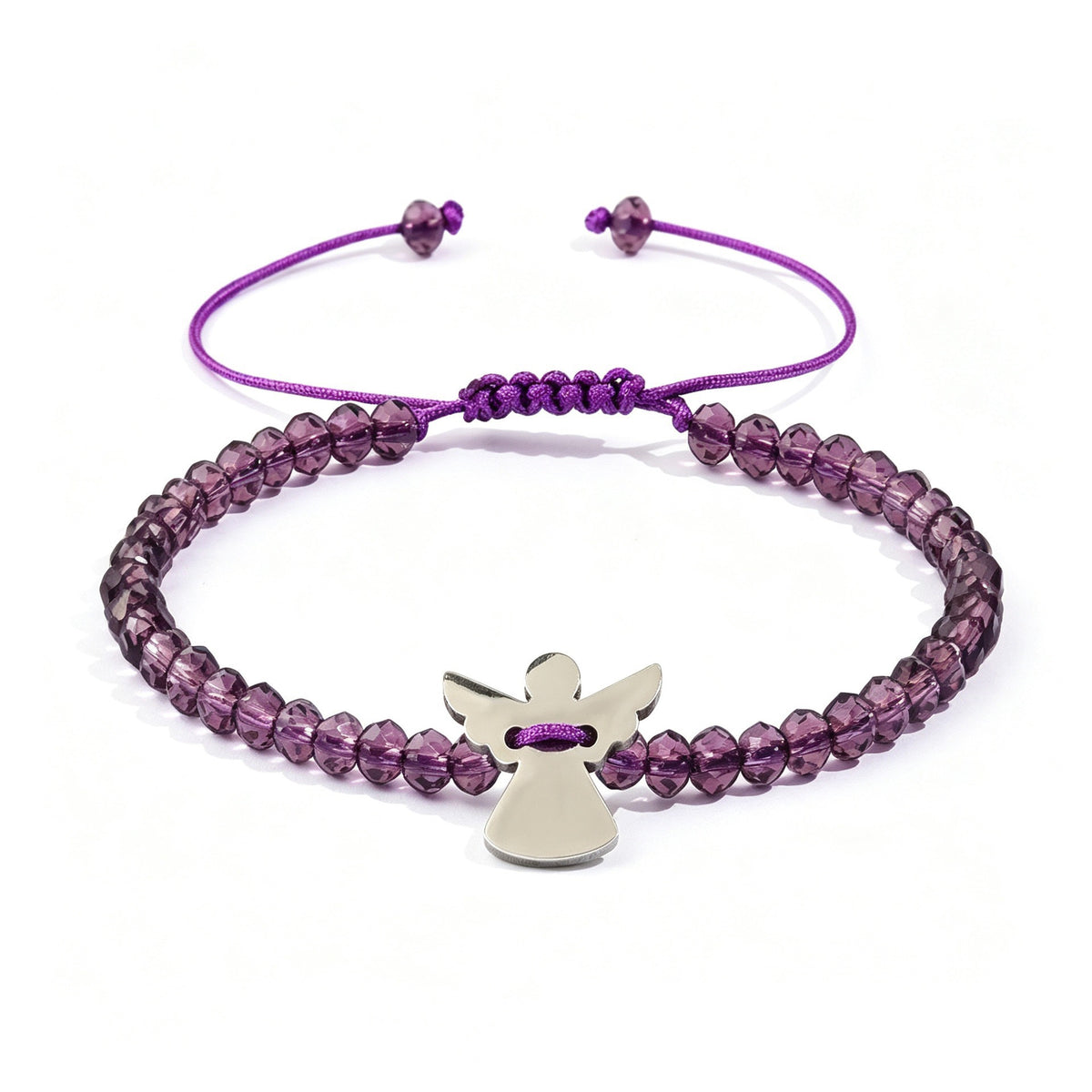 For Memorial–Loved One Guardian Angel Amethyst Bracelet