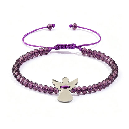For Memorial–Loved One Guardian Angel Amethyst Bracelet