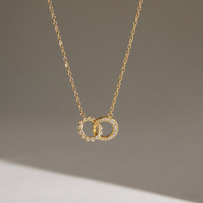 For My Granddaughter - Always Connected Sun & Moon Interlocking Necklace