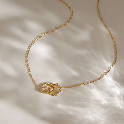 For My Granddaughter - Always Connected Sun & Moon Interlocking Necklace