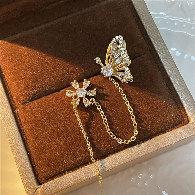 🌸Flower Butterfly Tassel Style Zircon Earrings
