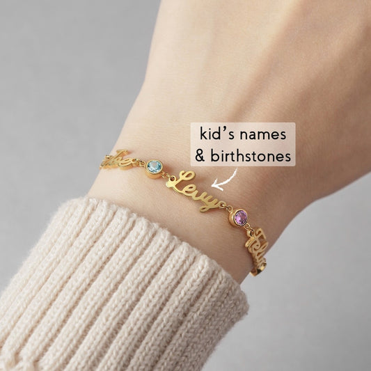 For Love - Custom Birthstone & Name Bracelet