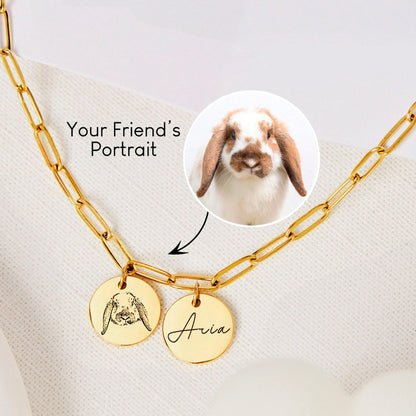 Custom Pet Engraved Photo&Name Necklace