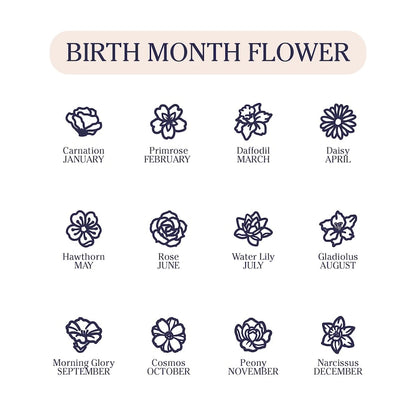 Custom 1-8 Birth Flowers Leather Bracelet