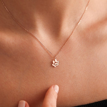 🐾 Custom Engraved Paw Print Necklace