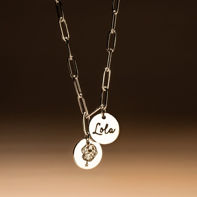 Custom Pet Engraved Photo&Name Necklace