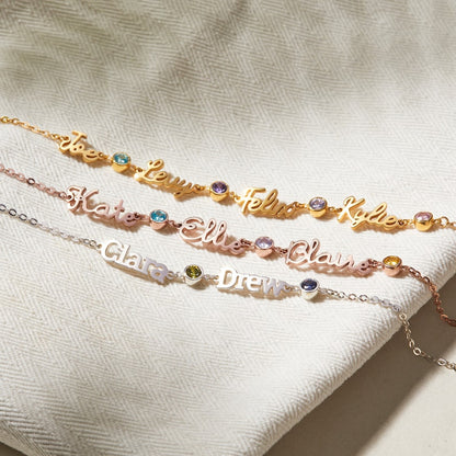 For Love - Custom Birthstone & Name Bracelet