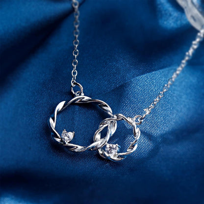 FOR MY GRANDDAUGHTER - I ALWAYS WITH YOU DOUBLE CIRCLE NECKLACE