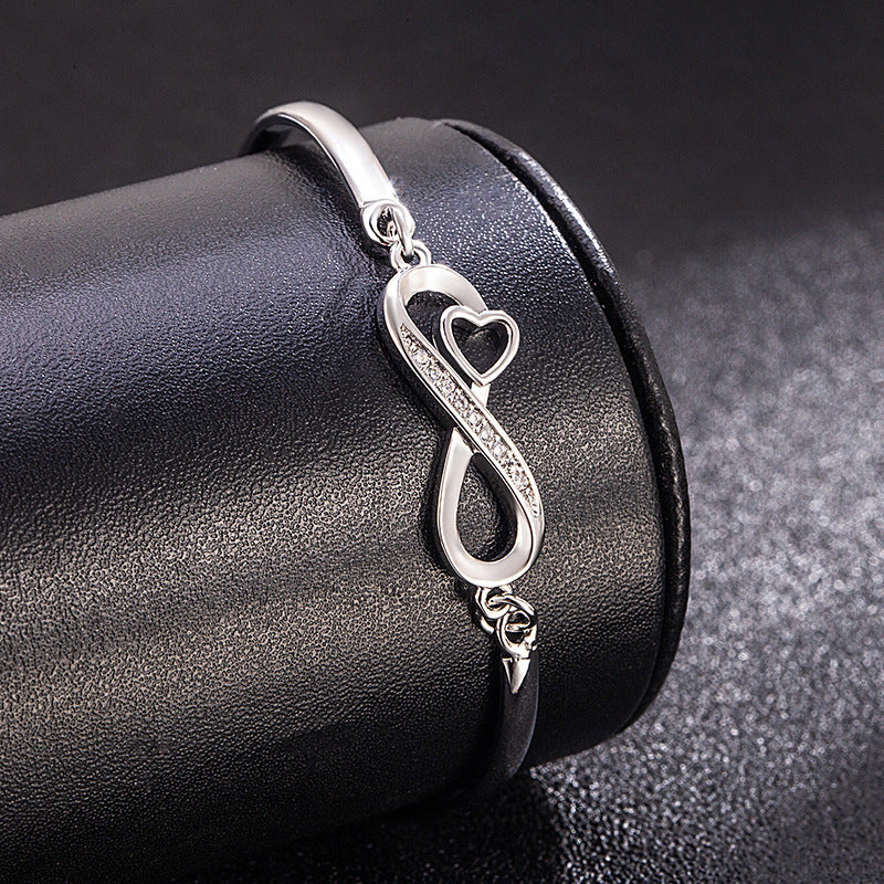 To My Unbiological Daughter- I Always With You Heart Infinity Bracelet