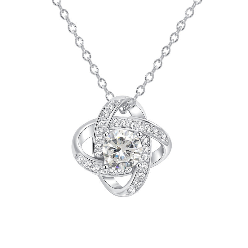 For My Granddaughter -I Am Always With You Diamond Knot Necklace