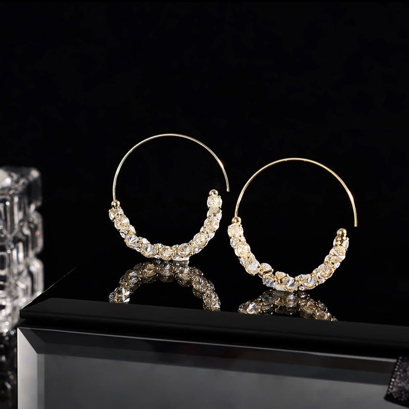 🌸French Style Hoop Zircon Earrings