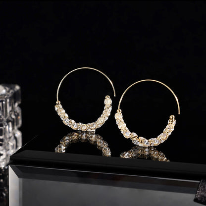 🌸French Style Hoop Zircon Earrings