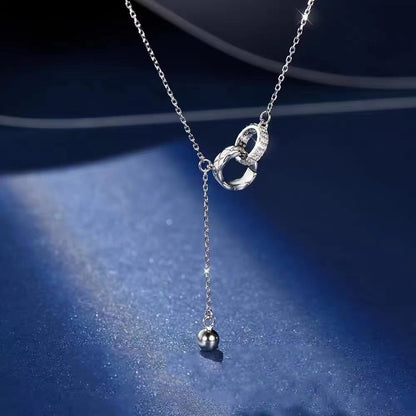 For Love- Interlocked Diamond Tassel Necklace