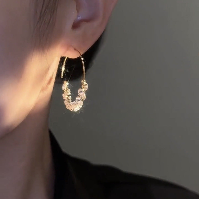 🌸French Style Hoop Zircon Earrings