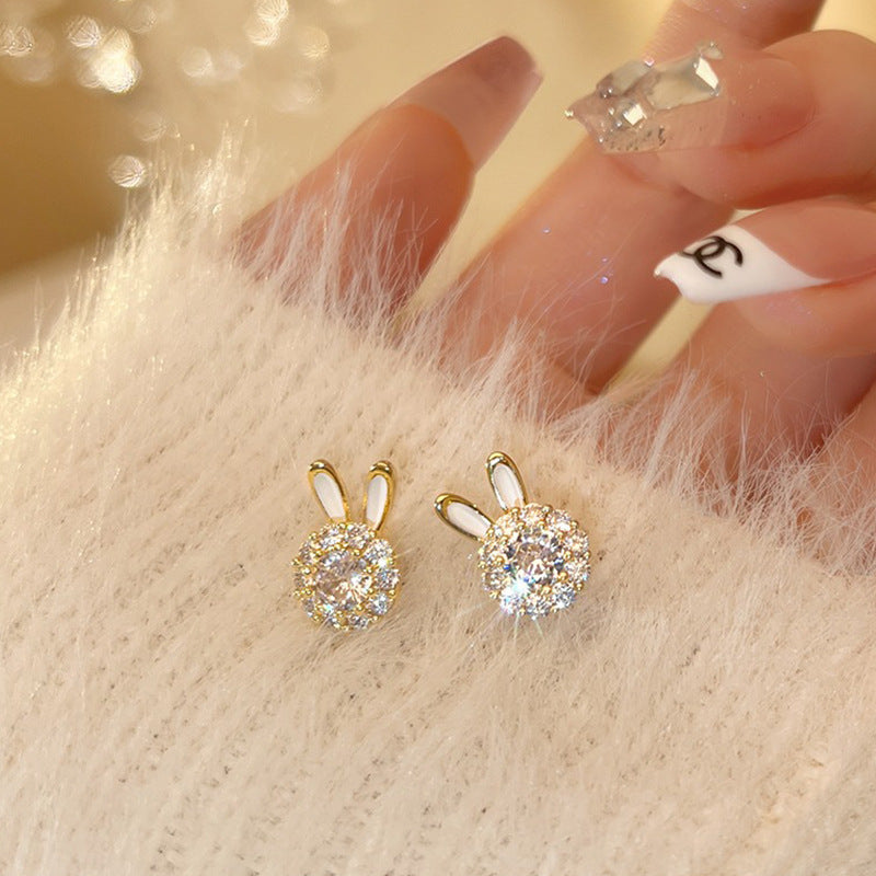 🌸Rabbit Shape Rotating Zircon Earrings