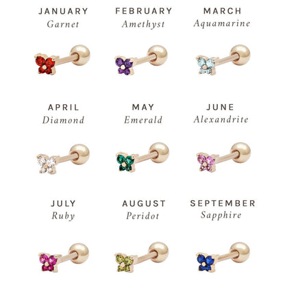 🌸Butterfly Birthstone Stud Earrings