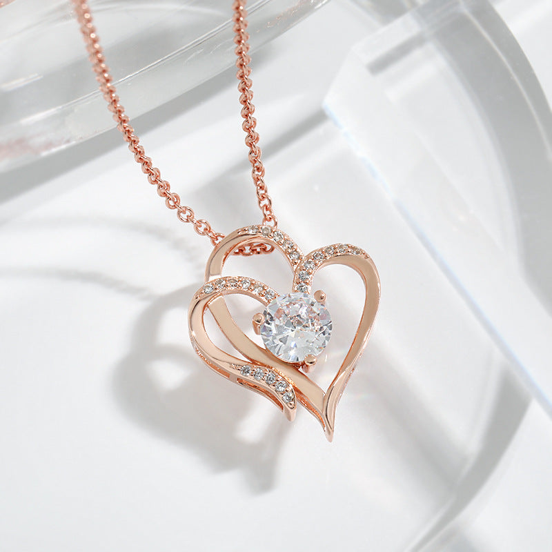 To My Granddaughter -I Always With You Double Heart Necklace