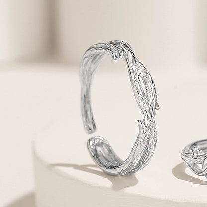 Hot Sale🎁Thorns and Roses S925 Silver Couple Ring