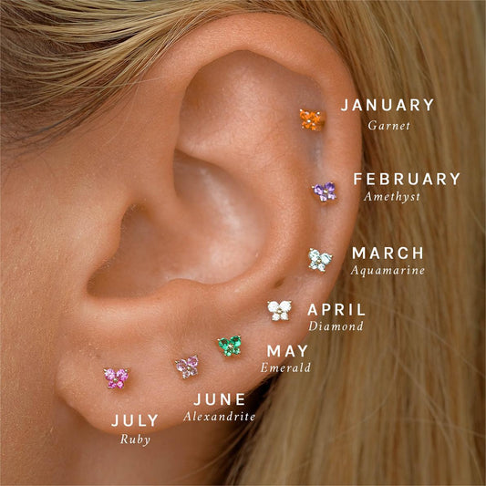 🌸Butterfly Birthstone Stud Earrings