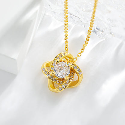 For Daughter - Love You Forever Diamond Knot Necklace