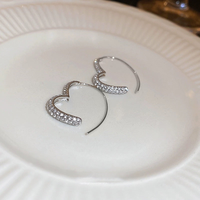 🌸French Style Heart Shaped Zircon Earrings