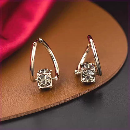 🌸French Style Minimalist Rotatable Zircon Earrings