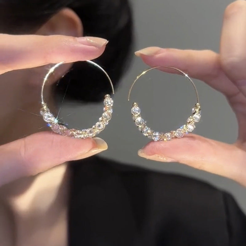 🌸French Style Hoop Zircon Earrings