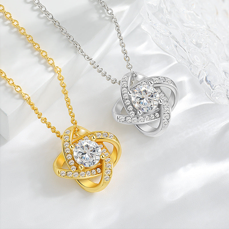 For Daughter - Love You Forever Diamond Knot Necklace