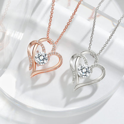 For Daughter -I Love You Forever Heart Diamond Necklace