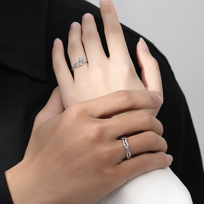 Hot Sale🎁Thorns and Roses S925 Silver Couple Ring