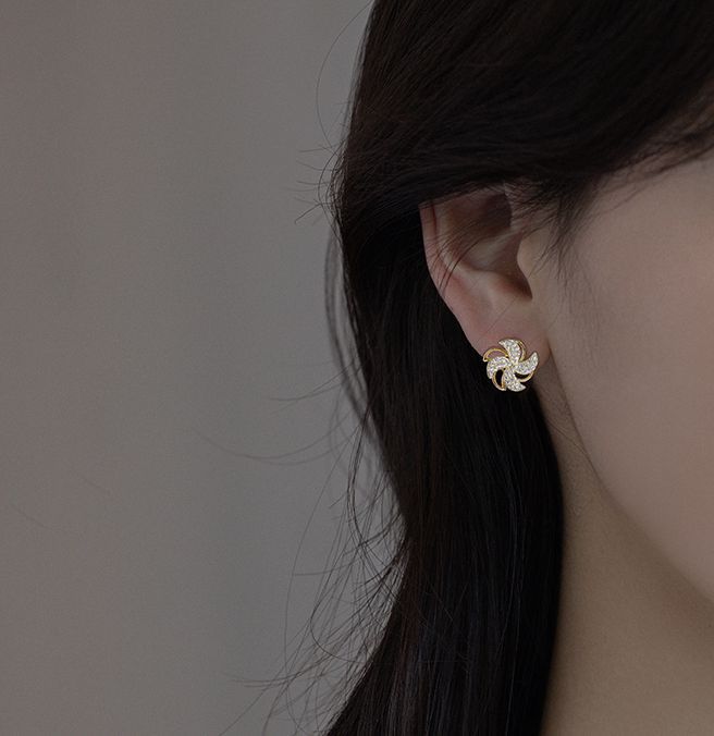 🌸Rotating Windmill Zircon Earrings