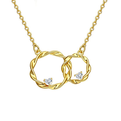 For Bonus Daughter - WE ARE FOREVER LINKED TOGETHER DOUBLE CIRCLE NECKLACE