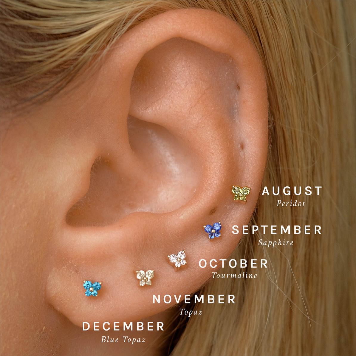 🌸Butterfly Birthstone Stud Earrings