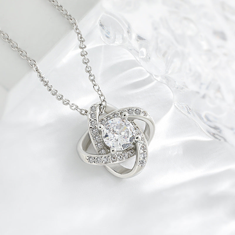 For Daughter - Love You Forever Diamond Knot Necklace