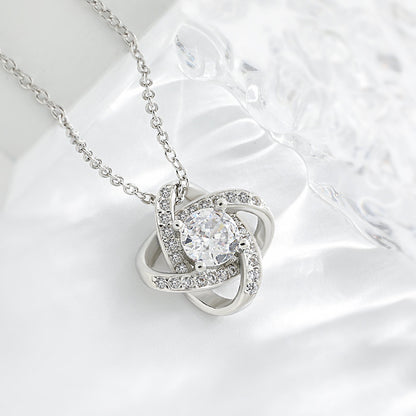 For Daughter - Love You Forever Diamond Knot Necklace
