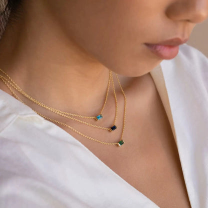 Custom Minimalist Birthstone Bar Necklace