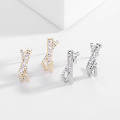 Hot Sale🎁French Style Zircon Cross Earrings