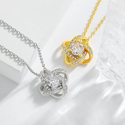 For Daughter - Love You Forever Diamond Knot Necklace