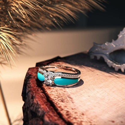 For Memorial - Until We Meet Again Single Diamond Wing-Stacking Ring