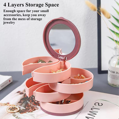 🌸MIRROR ROTATION JEWELRY STORAGE BOX