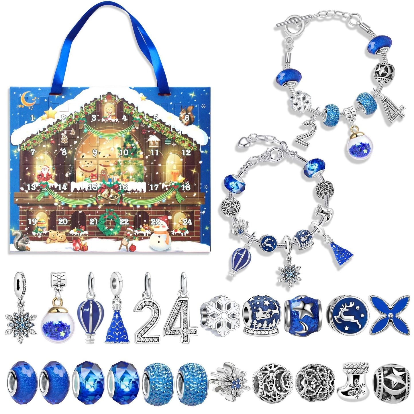 🎄24 DAYS OF CHRISTMAS ADVENT CALENDAR BRACELETS SET