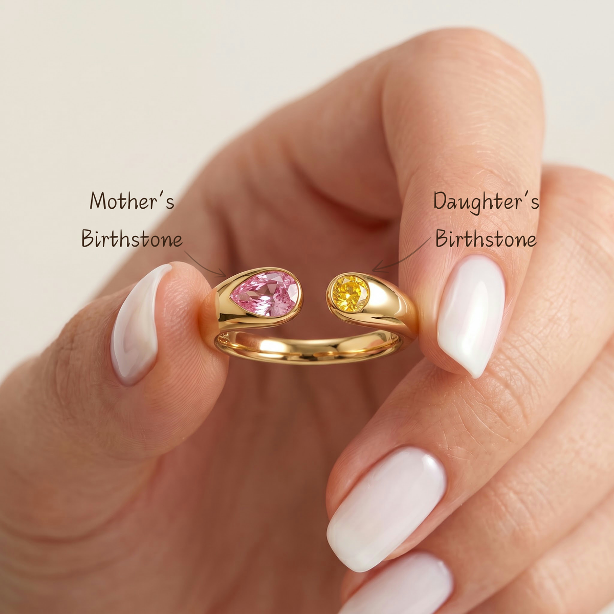 Mother&Daughter Unbreakable Bond Personalized Double Birthstone Ring