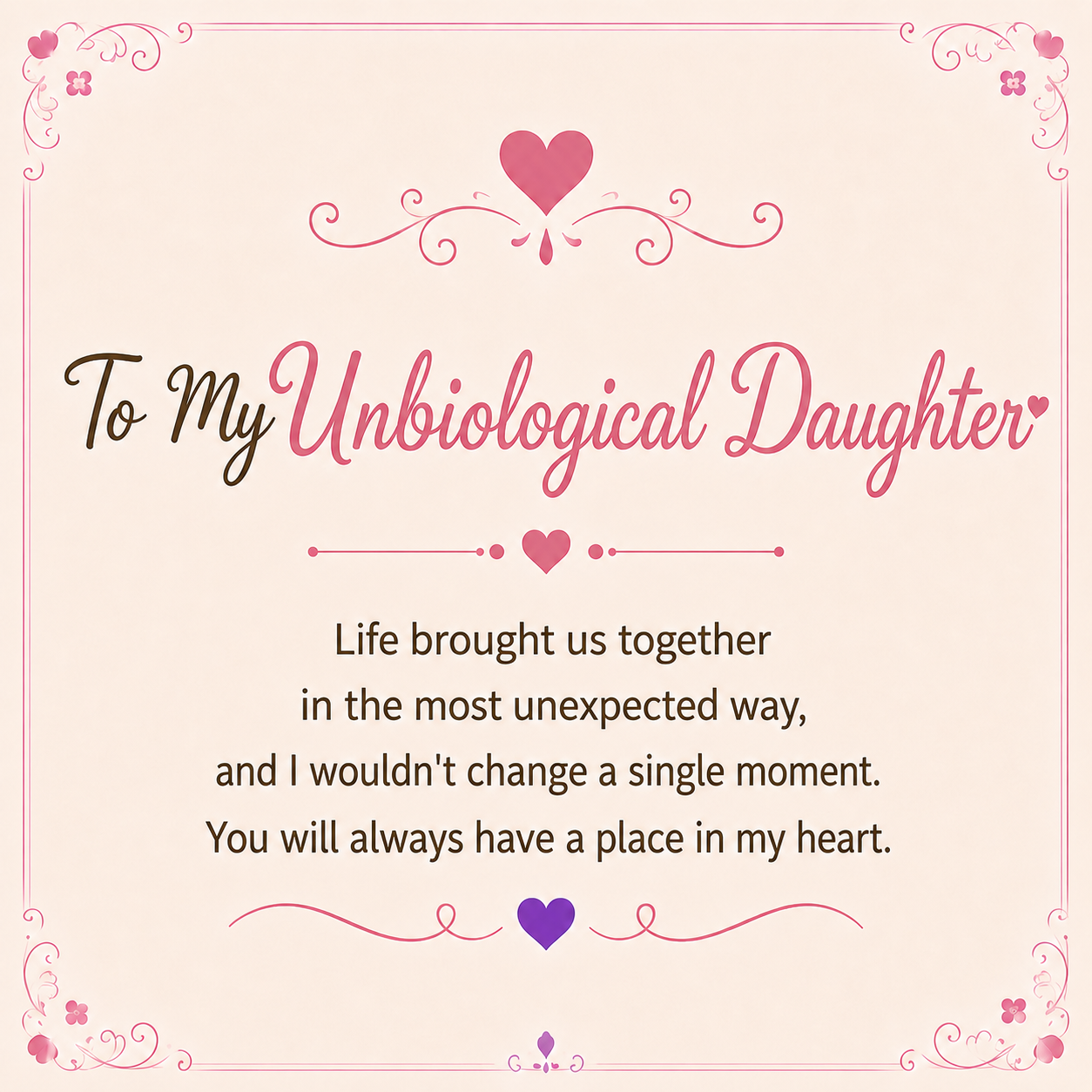 For Unbiological Daughter- Life Brought Us Together Infinity Necklace