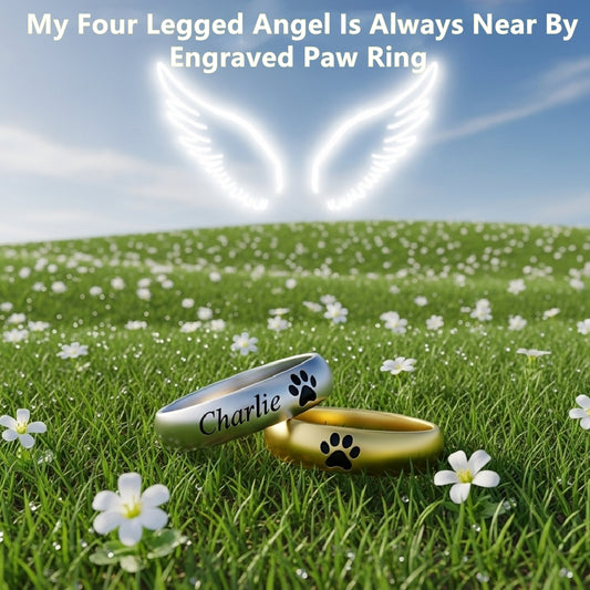 My Four Legged Angel Is Always Near By Engraved Ring