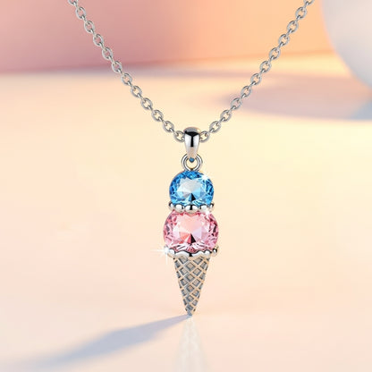 For Friend- Custom Sweet Ice Cream Birthstones Necklace